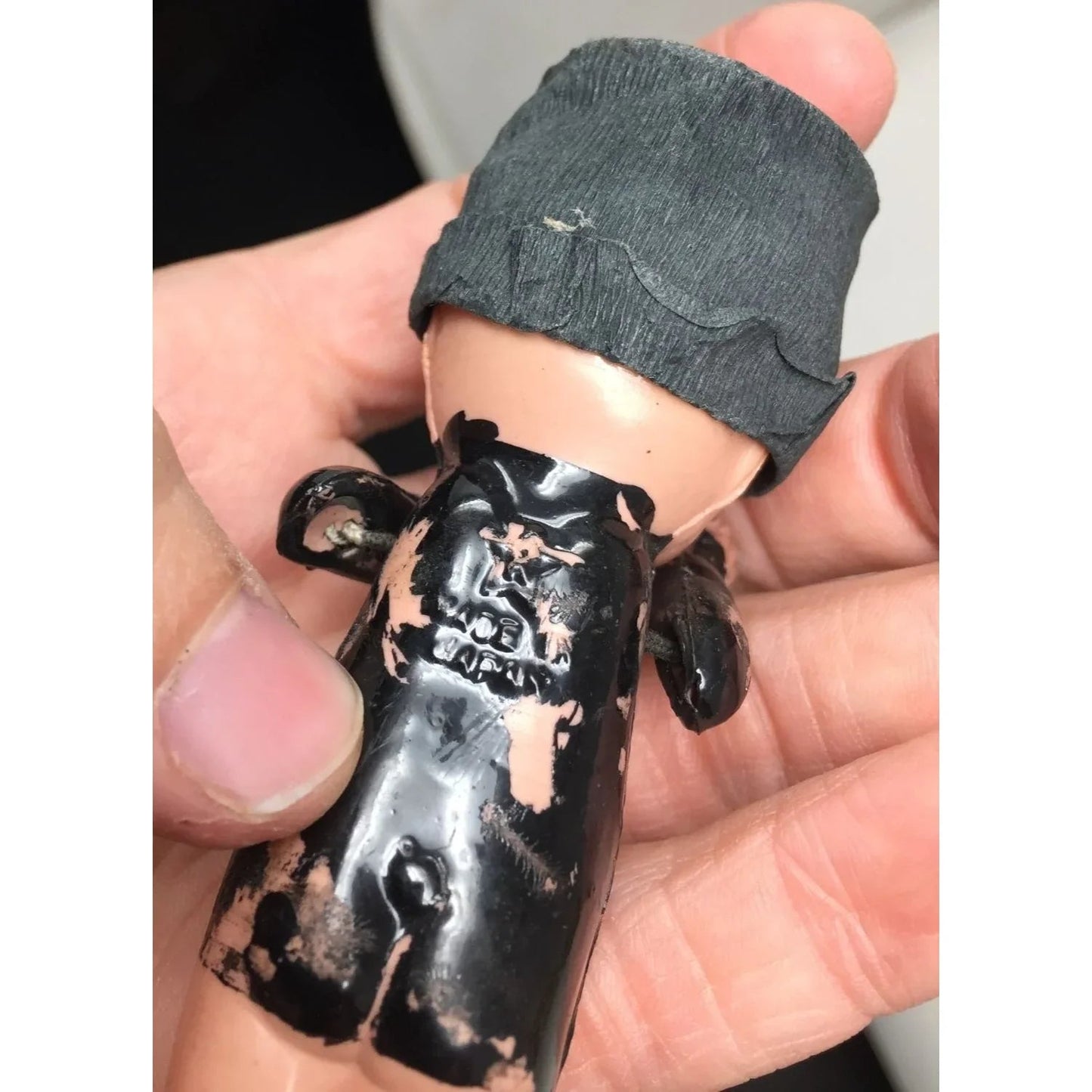 Vintage Miniature Kewpie Groom Celluloid Doll Wearing Black Top Hat - A+ Stuff - Dolls - A+ Stuff
