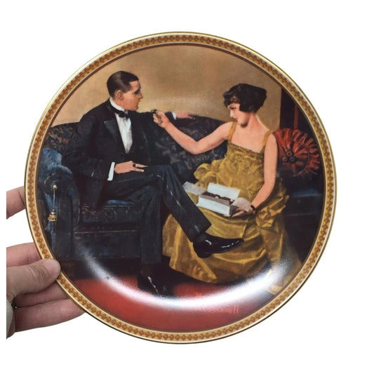 Vintage Norman Rockwell Flirting in the Parlor Plate (Plate 2022 F) - norman rockwell - Plates - A+ Stuff
