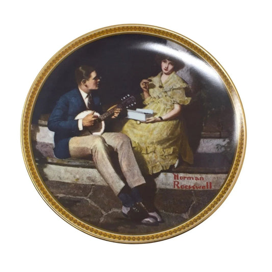 Vintage Norman Rockwell "Pondering on The Porch" Collector Plate - norman rockwell - Plates - A+ Stuff