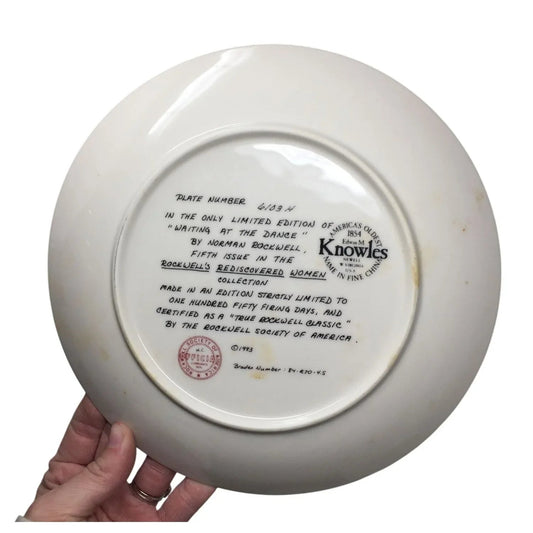 Vintage Norman Rockwell "Waiting At The Dance" Collector Plate - norman rockwell - Plates - A+ Stuff