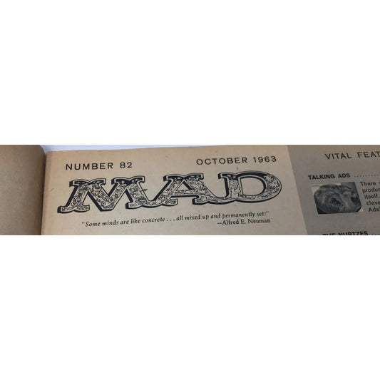 Vintage October 1963 ''Mad'' Magazine No. 82 - A+ Stuff - Magazines - A+ Stuff