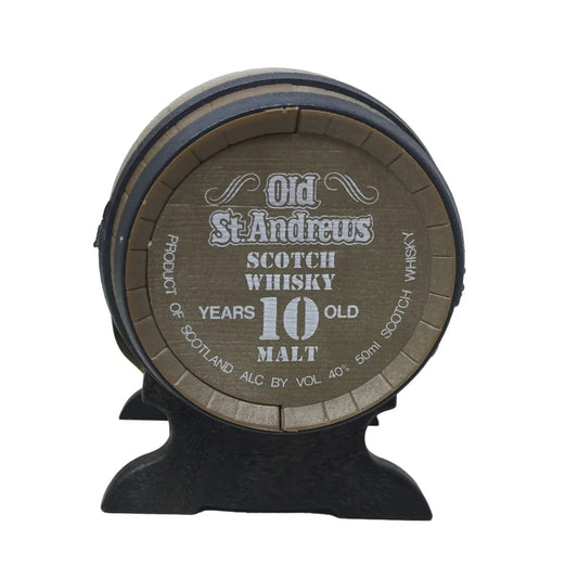Vintage Old St. Andrews Scotch Wh*sky 10 Year Old Barrel Shaped Mini Bottle - A+ Stuff - Collectibles - A+ Stuff