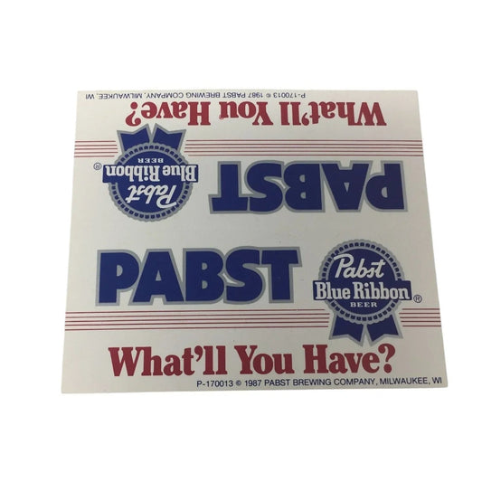 Vintage Pabst Blue Ribbon Beer ''What'll You Have?'' Cards & 1989 Pro Football Schedule - pabst - Collectibles - A+ Stuff