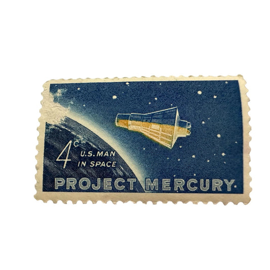 Vintage Postage Stamp - 4 Cent U.S. Man in Space Project Mercury - A+ Stuff - Stamp - A+ Stuff