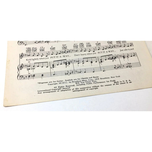 Vintage 'PUT IT AWAY' Sheet Music - unbranded - SHEET MUSIC - A+ Stuff