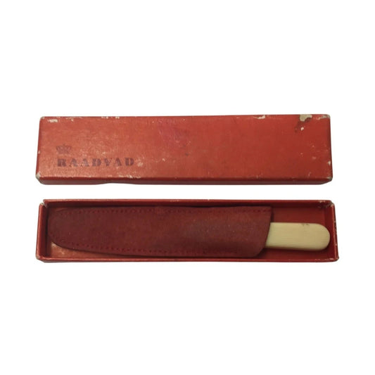 Vintage RAADVAD RUSTFRI Knife with Red Cover in Red Box - raadvad - primitive kitchen tools - A+ Stuff