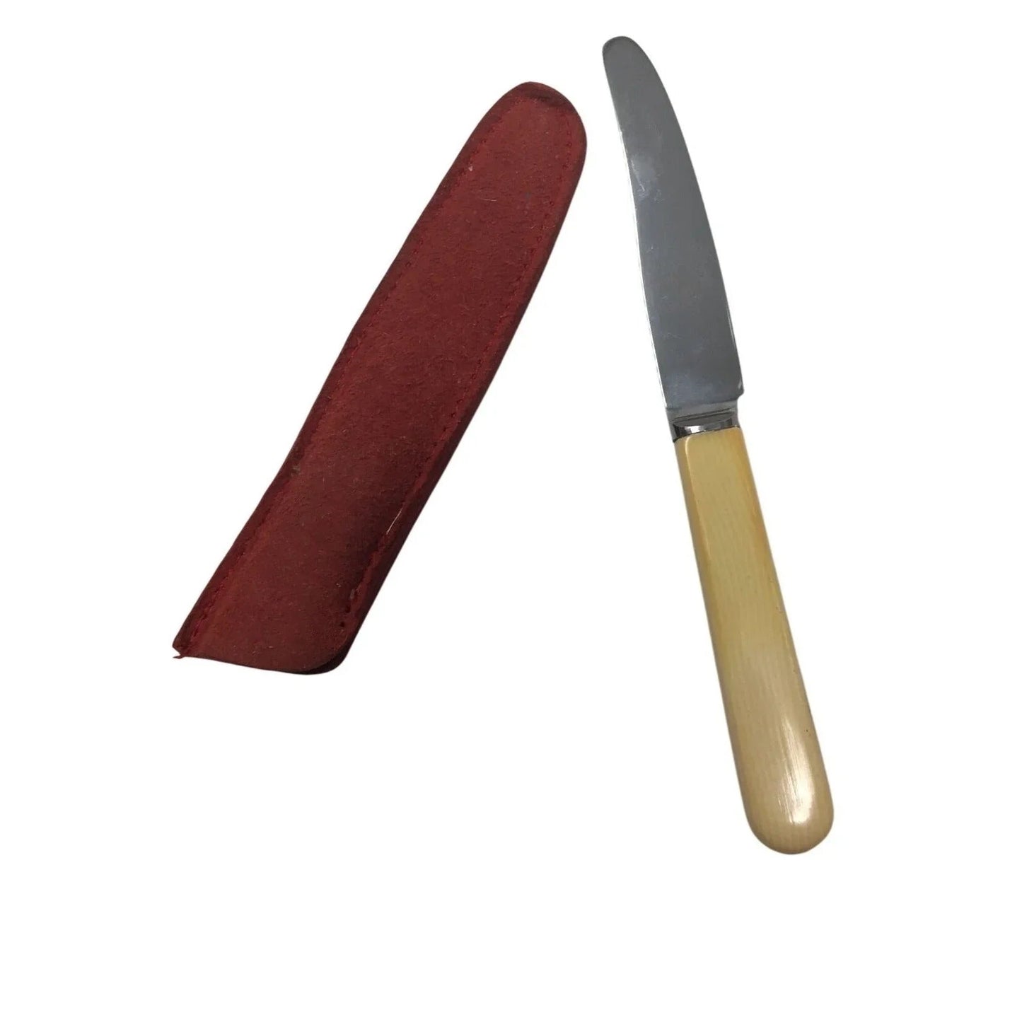 Vintage RAADVAD RUSTFRI Knife with Red Cover in Red Box - raadvad - primitive kitchen tools - A+ Stuff