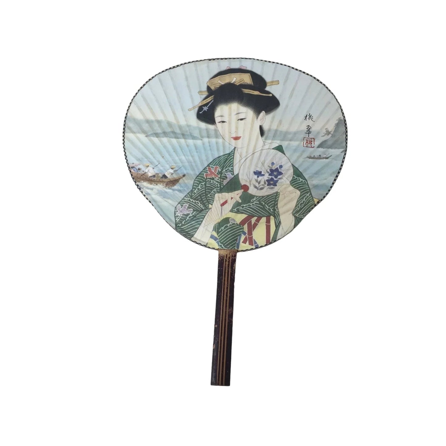 Vintage Set of 3 Chinese/Japanese Round Hand Fans - A+ Stuff - Collectibles - A+ Stuff