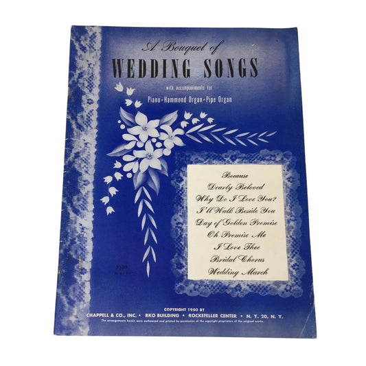 Vintage Sheet Music Book: ''A Bouquet Of Wedding Songs'' - A+ Stuff - sheet music - A+ Stuff