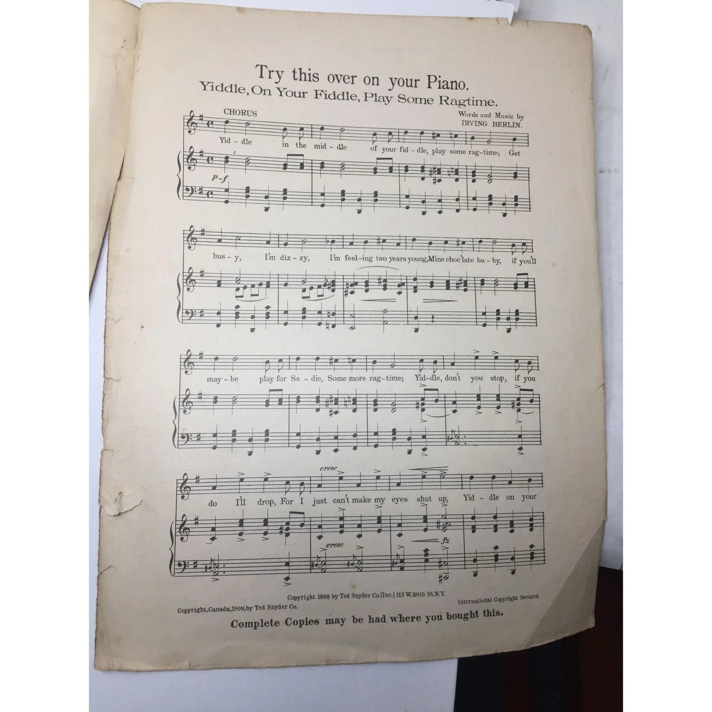 Vintage Sheet Music Book - ''Next To Your Mother Who Do You Love?'' - A+ Stuff - SHEET MUSIC - A+ Stuff