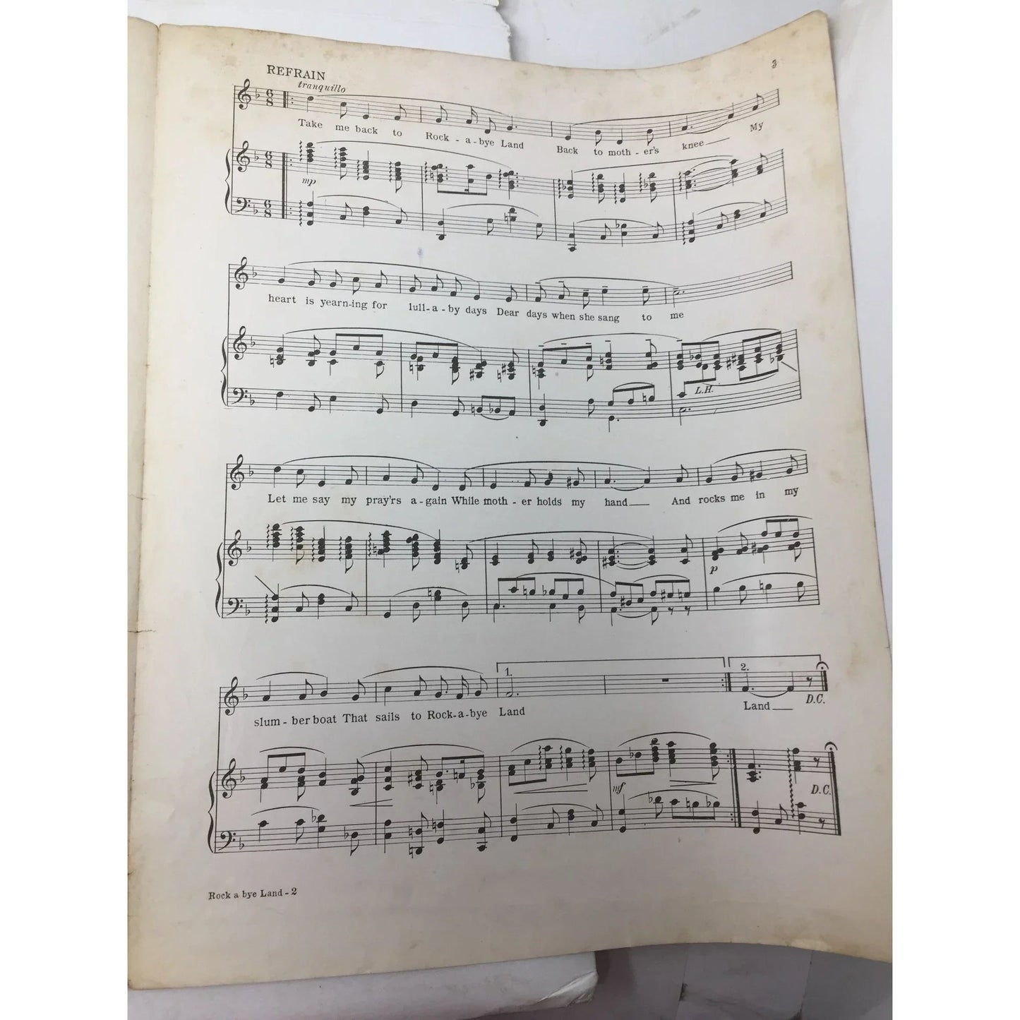 Vintage Sheet Music Book - ''Rock - A - Bye Land'' - A+ Stuff - SHEET MUSIC - A+ Stuff