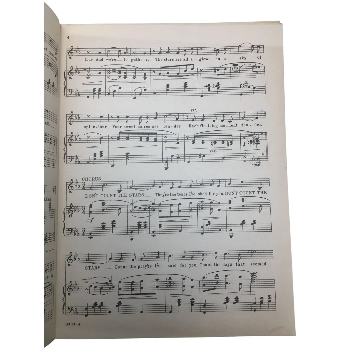Vintage Sheet Music - ''Don't Count The Stars'' - A+ Stuff - SHEET MUSIC - A+ Stuff