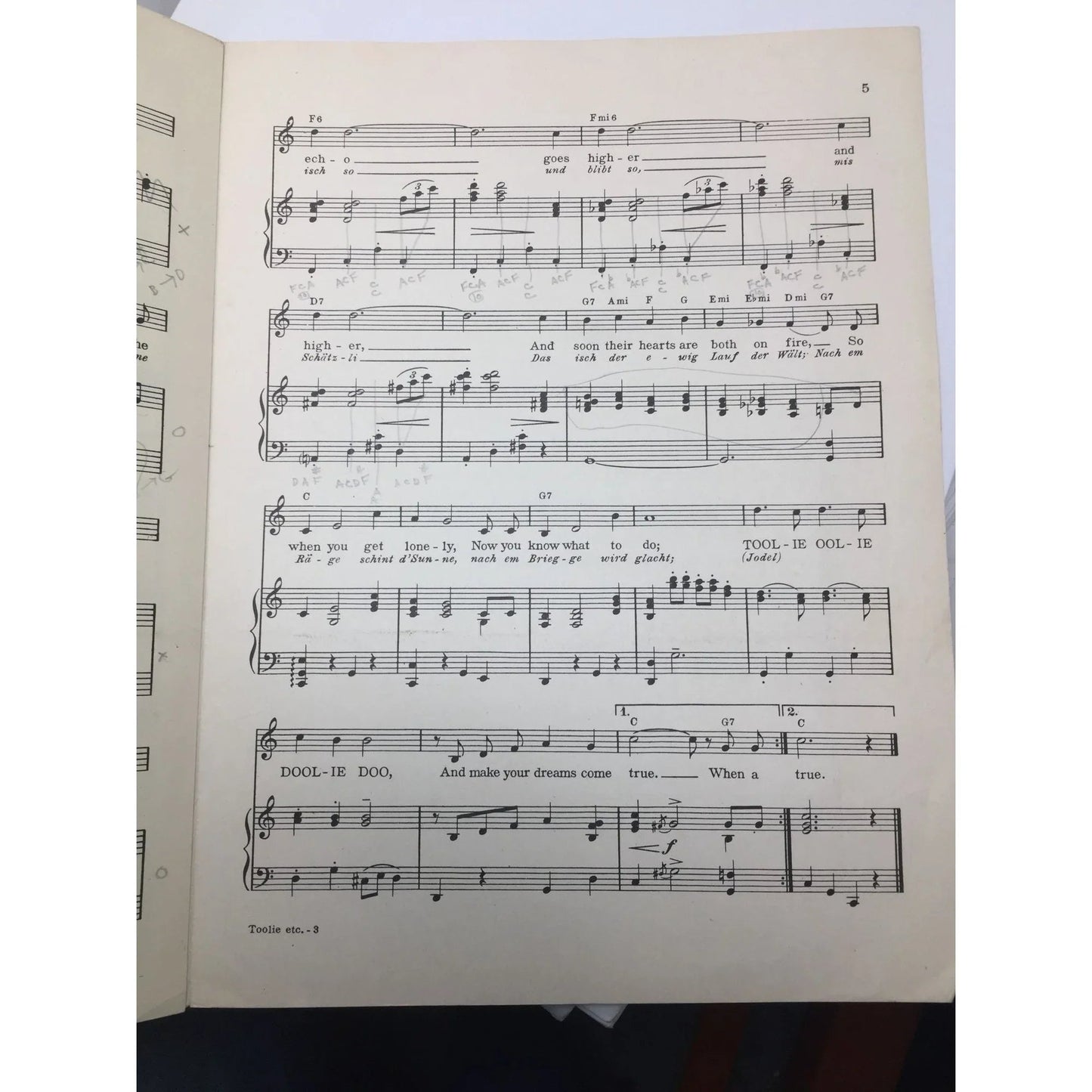 Vintage Sheet Music - ''Toolie Oolie Doolie'' (The Yodel Polka) - A+ Stuff - SHEET MUSIC - A+ Stuff