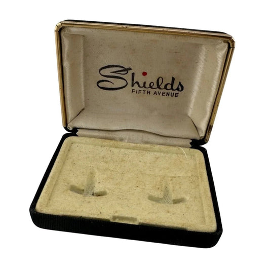 Vintage Shields Fifth Avenue Black and Gold Jewelry Box for Cufflinks - A+ Stuff - Jewelry Box - A+ Stuff