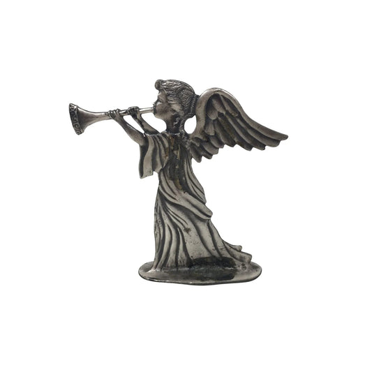 Vintage Silver Angel Playing an Instrument Figurine Paperweight - A+ Stuff - Figurines - A+ Stuff