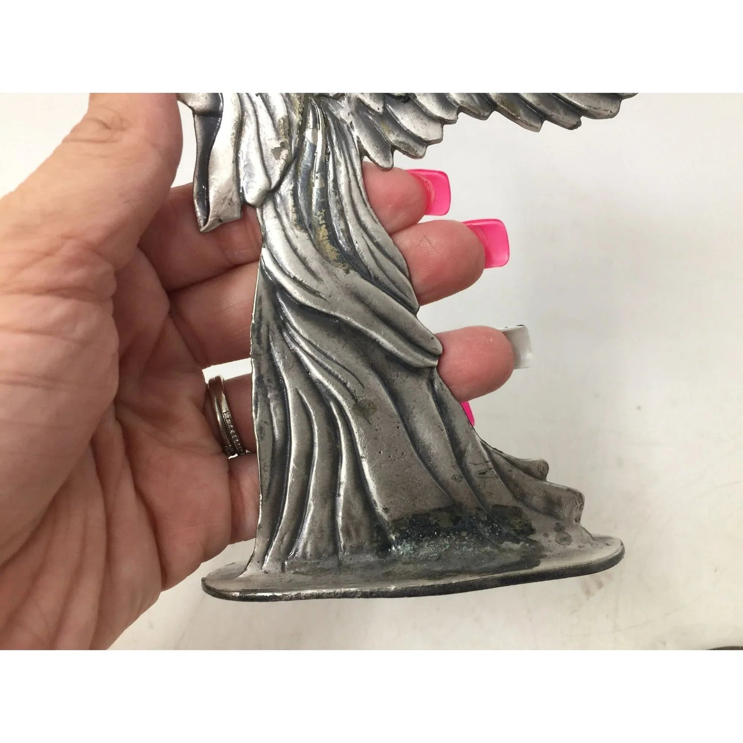 Vintage Silver Angel Playing an Instrument Figurine Paperweight - A+ Stuff - Figurines - A+ Stuff