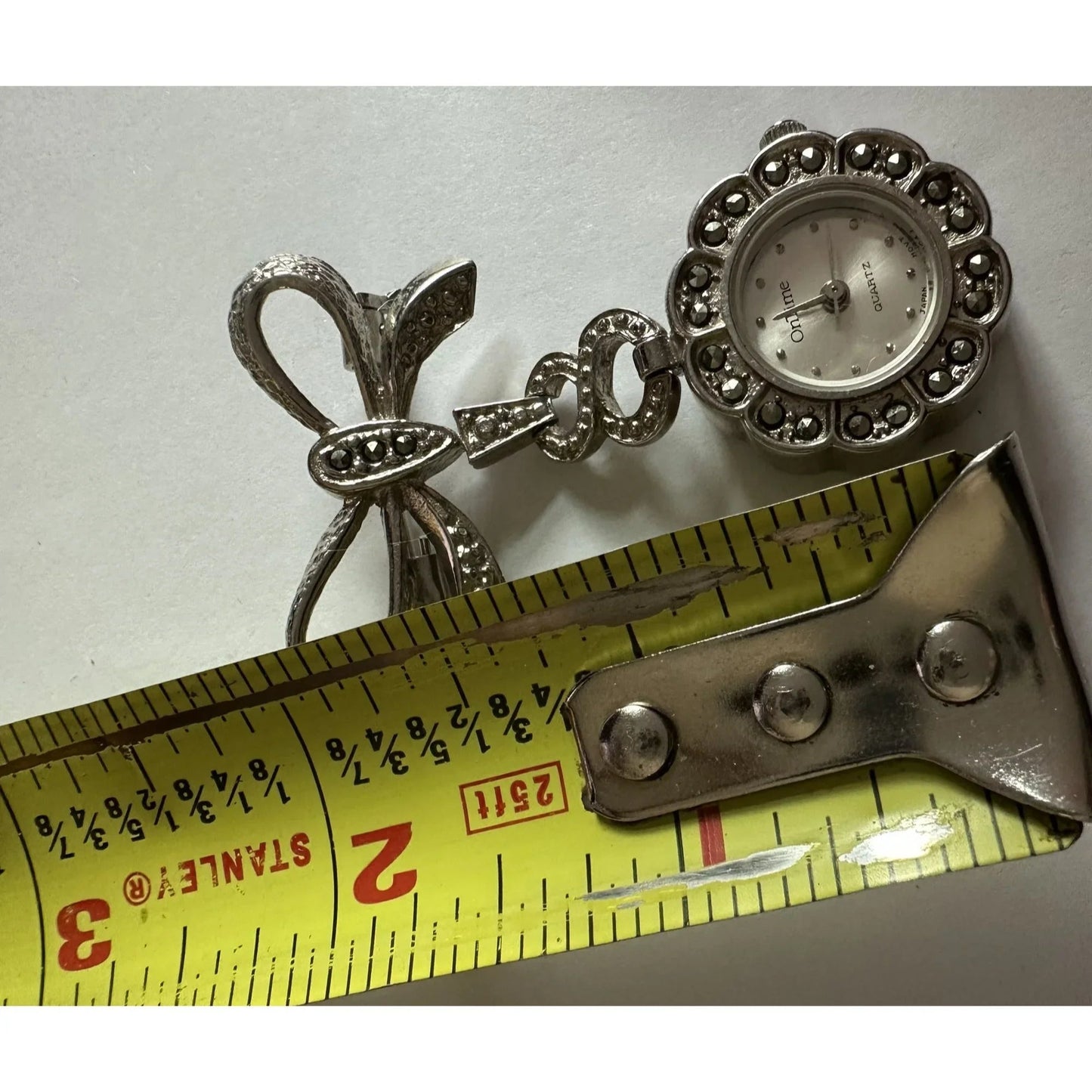 Vintage Silver Tone OnTime Quartz Japan Movt Lapel Brooch Watch - ontime - Brooch - A+ Stuff