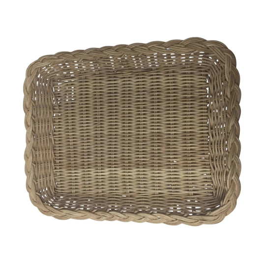 Vintage Tan Rectangular Wicker Basket - about 10 by 8'' - A+ Stuff - Collectibles - A+ Stuff