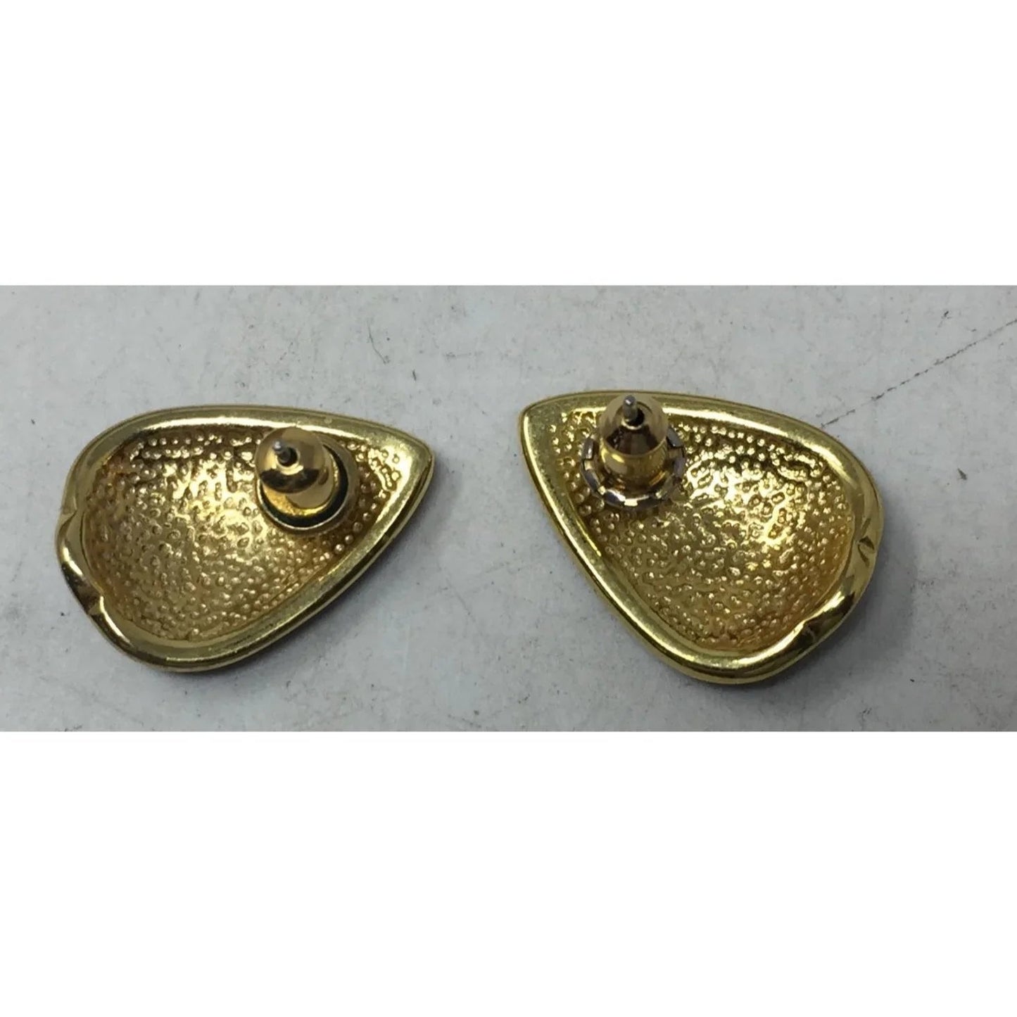 Vintage Women's Black and Gold Earrings - A+ Stuff - Earrings - A+ Stuff