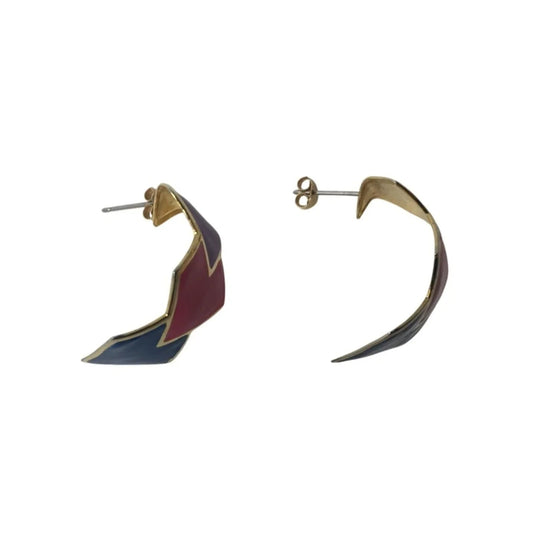 Vintage Women's Gold Tone Earrings (Blue, Pink, Purple) - A+ Stuff - Earrings - A+ Stuff