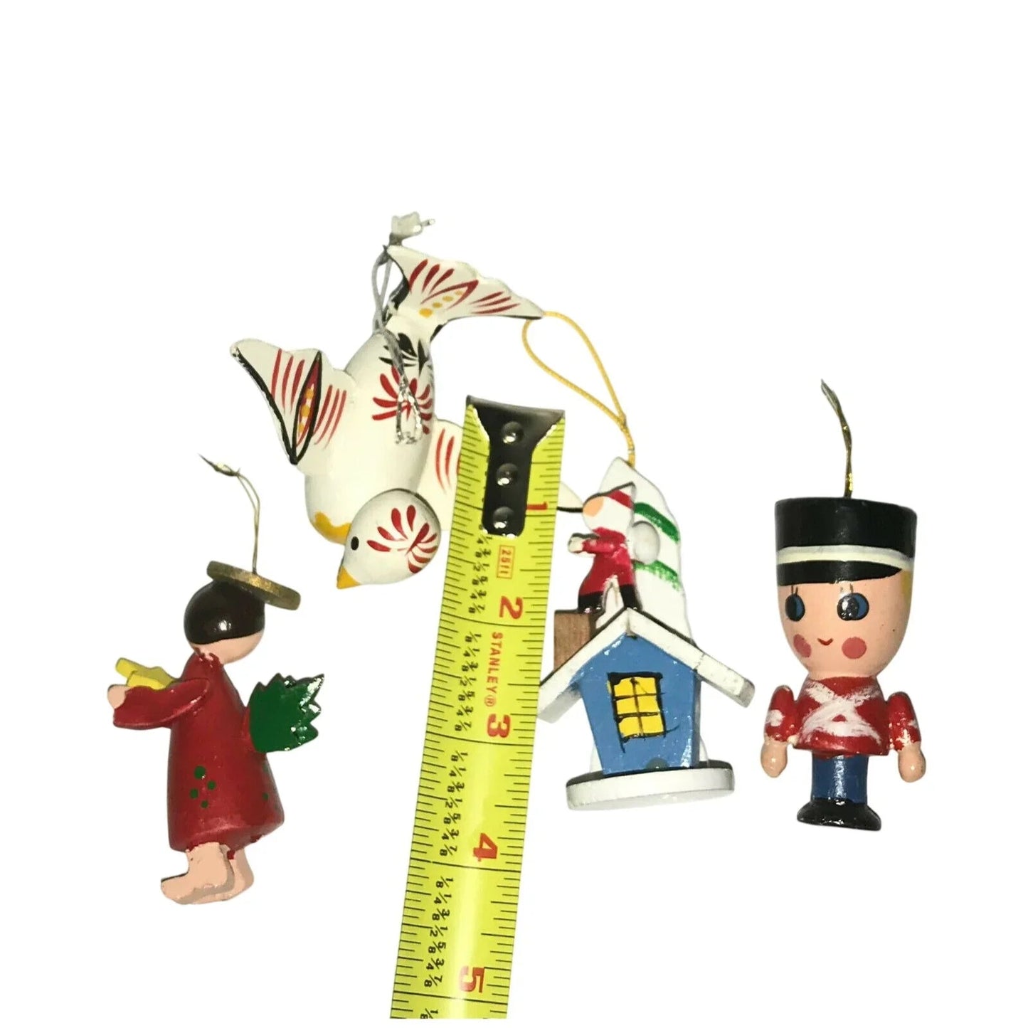 Vintage Wooden Christmas Tree Ornaments - Angel Soldier, House, Bird - Unbranded - Christmas Ornament - A+ Stuff