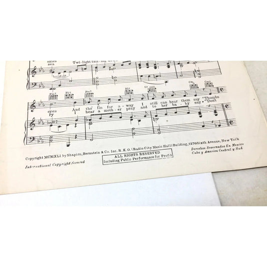 Vintage WWII Sheet Music 'There'll Be Bluebirds Over The White Cliffs of Dover' - unbranded - SHEET MUSIC - A+ Stuff