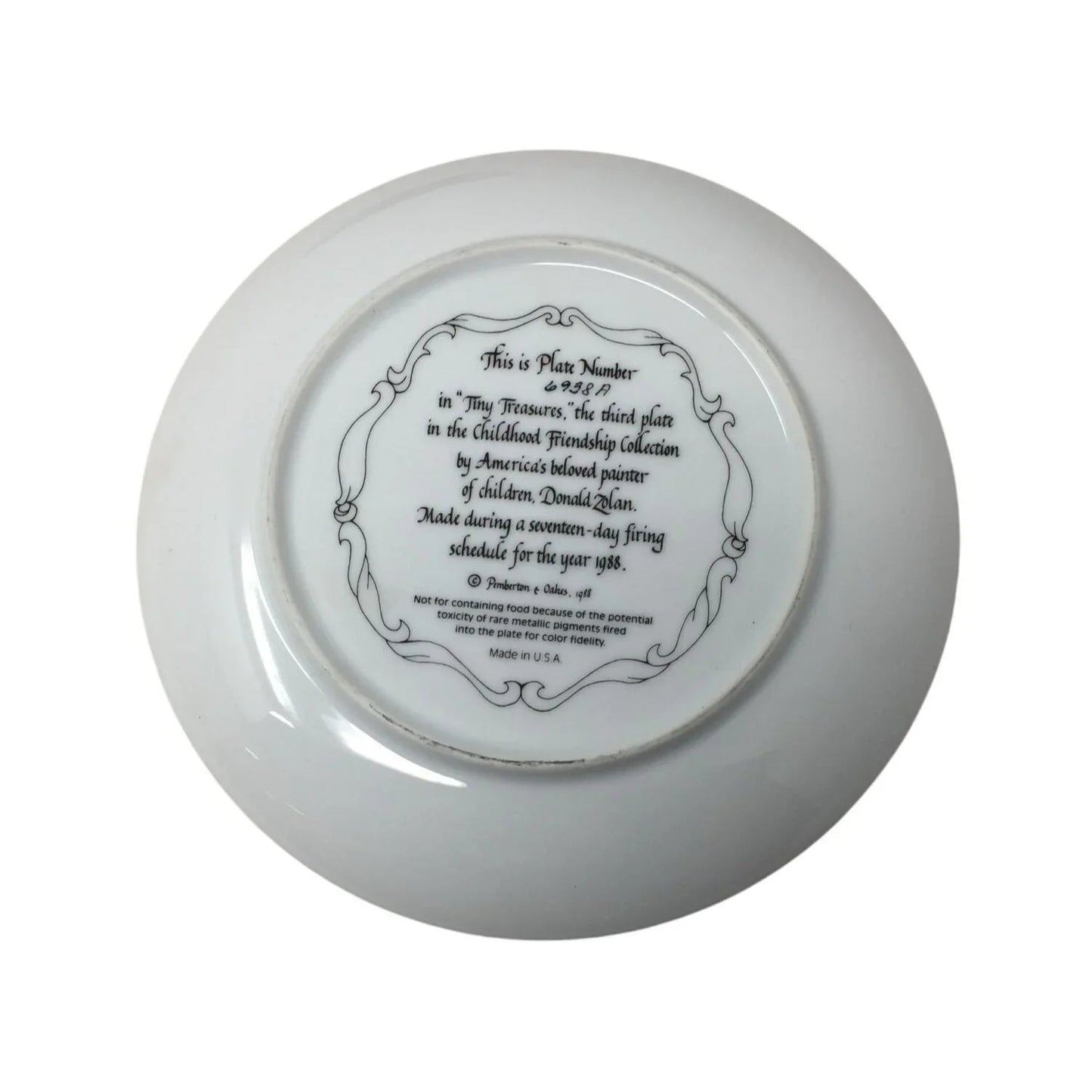 Vintage Zolan Collector Plate ''Tiny Treasures'' (7.5'' Wide) - zolan - Plates - A+ Stuff