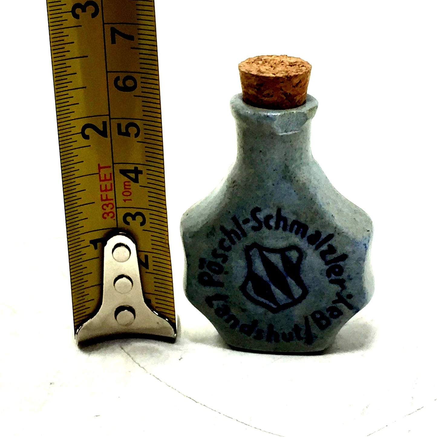 Vintage Miniature Ceramic Bottle of Pöschl Schmalzler Snuff Tobacco