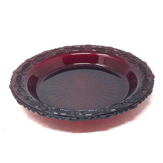 Vintage Avon 1876 Cape Cod Ruby Red Glass Rim Pie Plate (10 5/8") Avon A+ Stuff