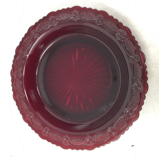 Vintage Avon 1876 Cape Cod Ruby Red Glass Rim Pie Plate (10 5/8") Avon A+ Stuff