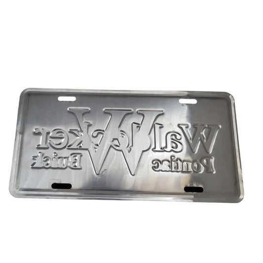 Waldecker Pontiac Buick License Plate - Black and Silver - A+ Stuff - Auto Part - A+ Stuff