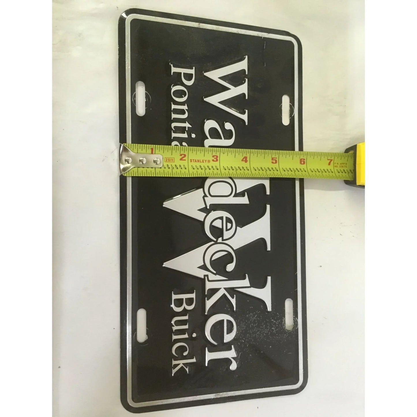 Waldecker Pontiac Buick License Plate - Black and Silver - A+ Stuff - Auto Part - A+ Stuff