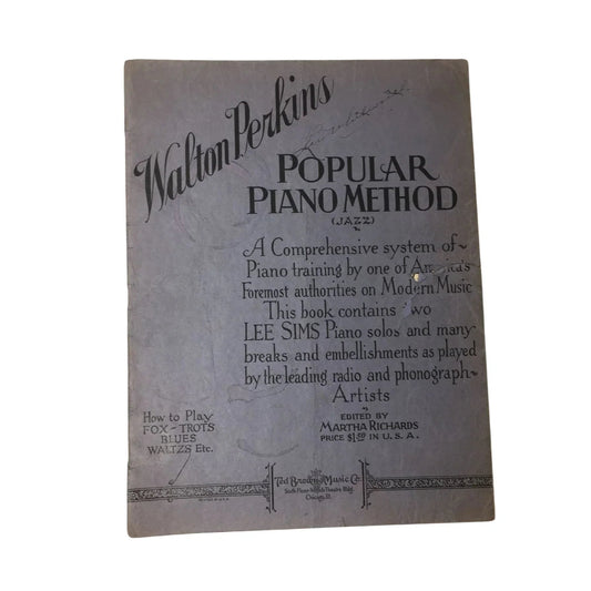 Walton Perkins Popular Piano Method (Jazz) Vintage Sheet music book - A+ Stuff - SHEET MUSIC - A+ Stuff