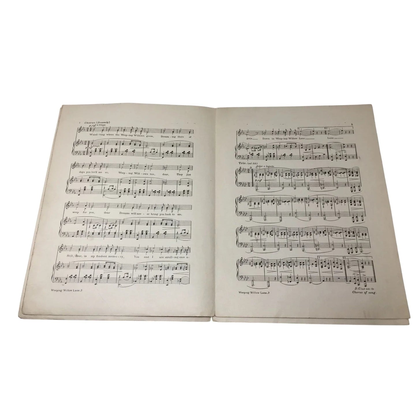 ''Weeping Willow Lane'' Vintage Sheet Music Book - A+ Stuff - SHEET MUSIC - A+ Stuff