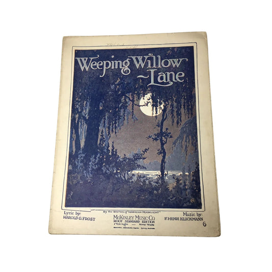 ''Weeping Willow Lane'' Vintage Sheet Music Book - A+ Stuff - SHEET MUSIC - A+ Stuff
