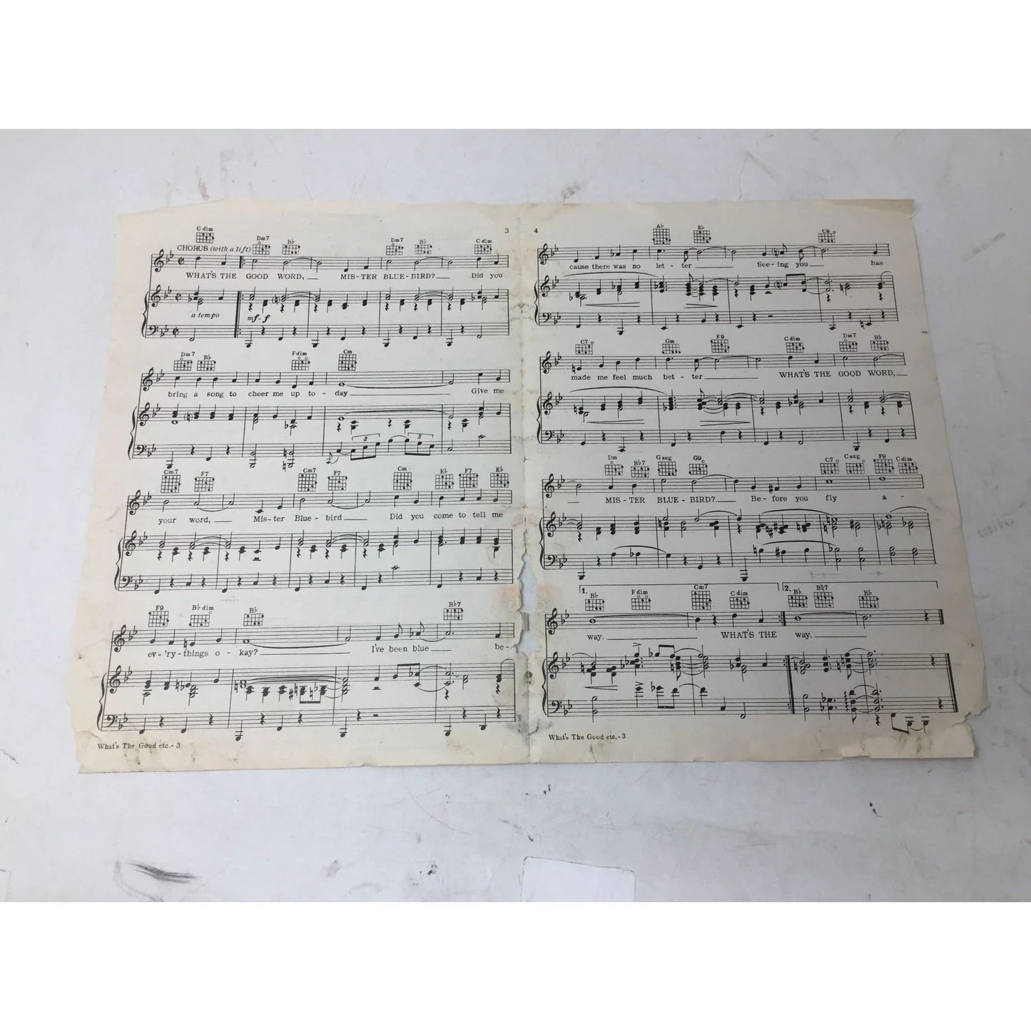 ''What's the Good Word, Mister Blue Bird?'' Vintage Sheet Music - A+ Stuff - sheet music - A+ Stuff