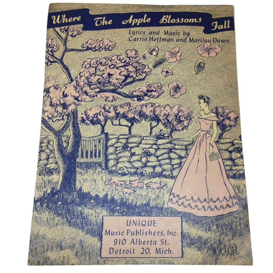 ''Where the apple blossoms fall'' Vintage Sheet music book - A+ Stuff - SHEET MUSIC - A+ Stuff