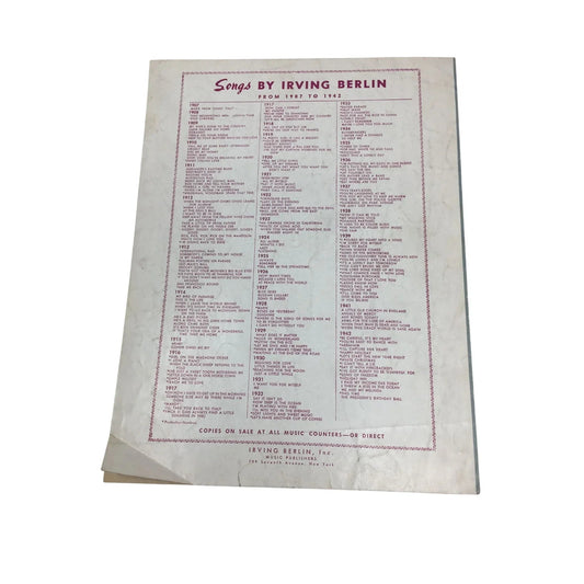 WHITE CHRISTMAS BY IRVING BERLIN VINTAGE SHEET MUSIC - A+ Stuff - SHEET MUSIC - A+ Stuff