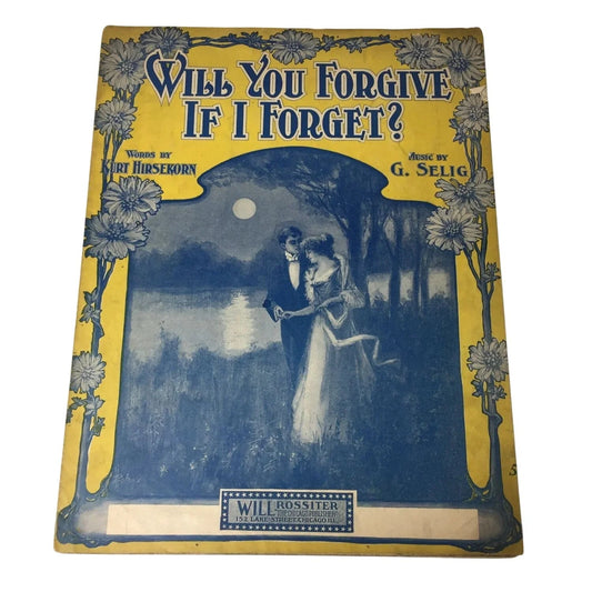 ''Will You Forgive If I Forget?'' Vintage Sheet Music Book - A+ Stuff - SHEET MUSIC - A+ Stuff