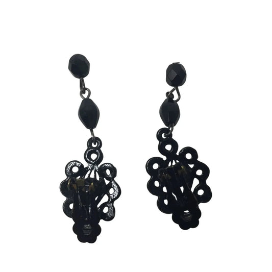 Womens Beautiful Black Drop Clip On Earrings - A+ Stuff - Earrings - A+ Stuff