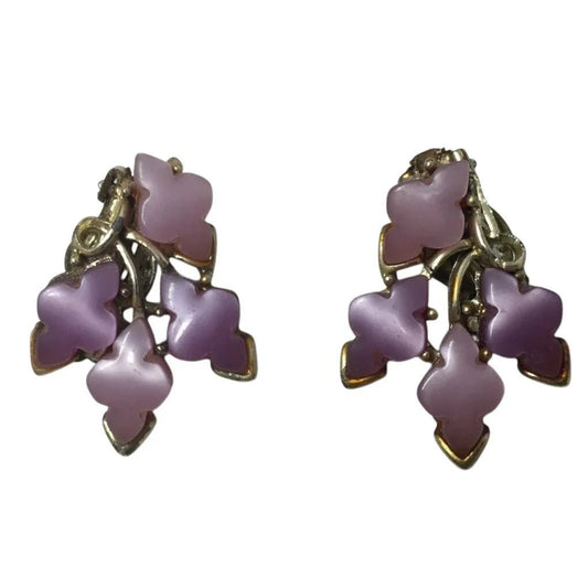 Women's Beautiful Gold, Purple, and Pink Clip On Earrings - A+ Stuff - Earrings - A+ Stuff