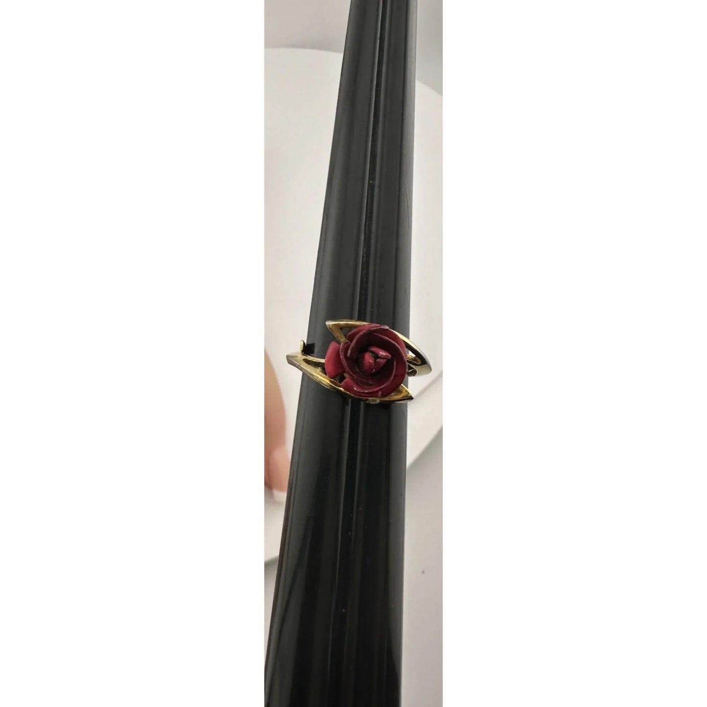 Women's Beautiful Gold Tone Red Rose Flower Ring - A+ Stuff - Ring - A+ Stuff