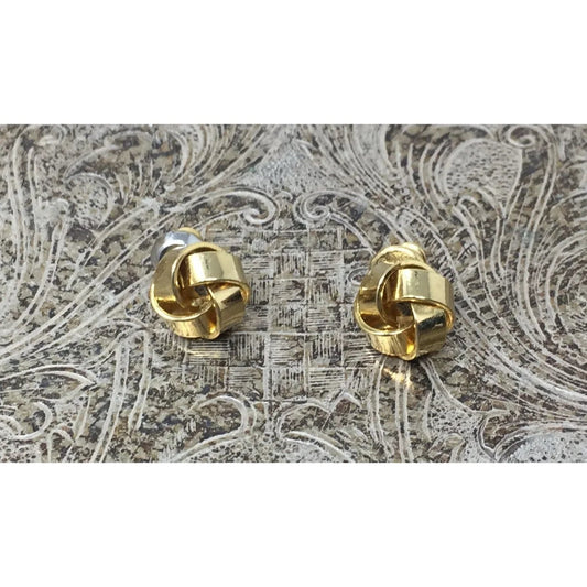 Women's Beautiful Gold Tone Stud Knot Earrings with Backs - A+ Stuff - Earrings - A+ Stuff