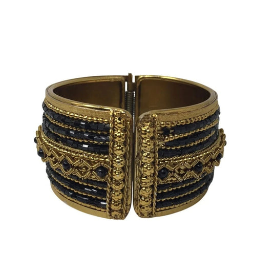 Women's Black and Gold Fashion Cuff Bracelet - A+ Stuff - Bracelet - A+ Stuff