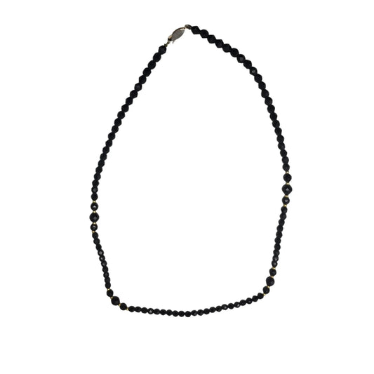 Women's Black Beaded Necklace with Gold Tone Clasp - A+ Stuff - Necklace - A+ Stuff