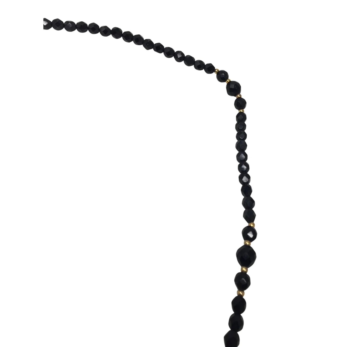 Women's Black Beaded Necklace with Gold Tone Clasp - A+ Stuff - Necklace - A+ Stuff