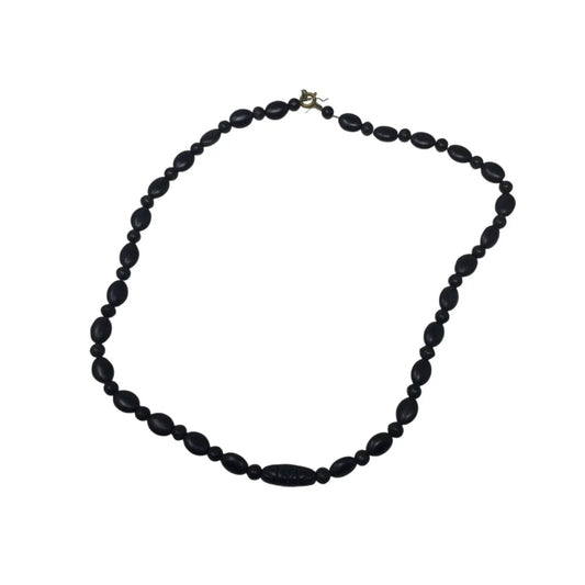 Women's Black Necklace with Different Shaped Beads on it & Clasp - A+ Stuff - Necklace - A+ Stuff