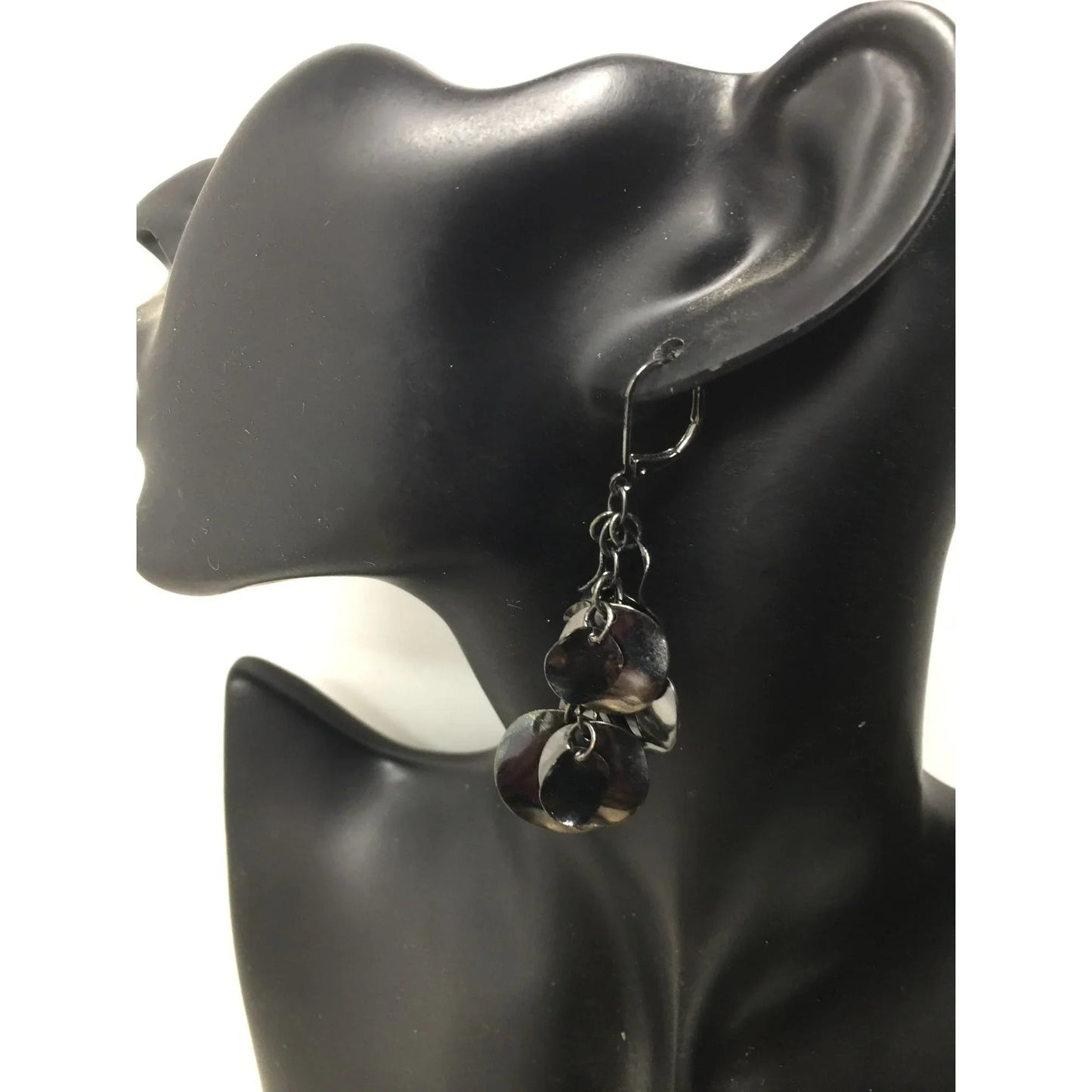 Women's Black Shiny Chandelier Dangle Earrings - A+ Stuff - earrings - A+ Stuff
