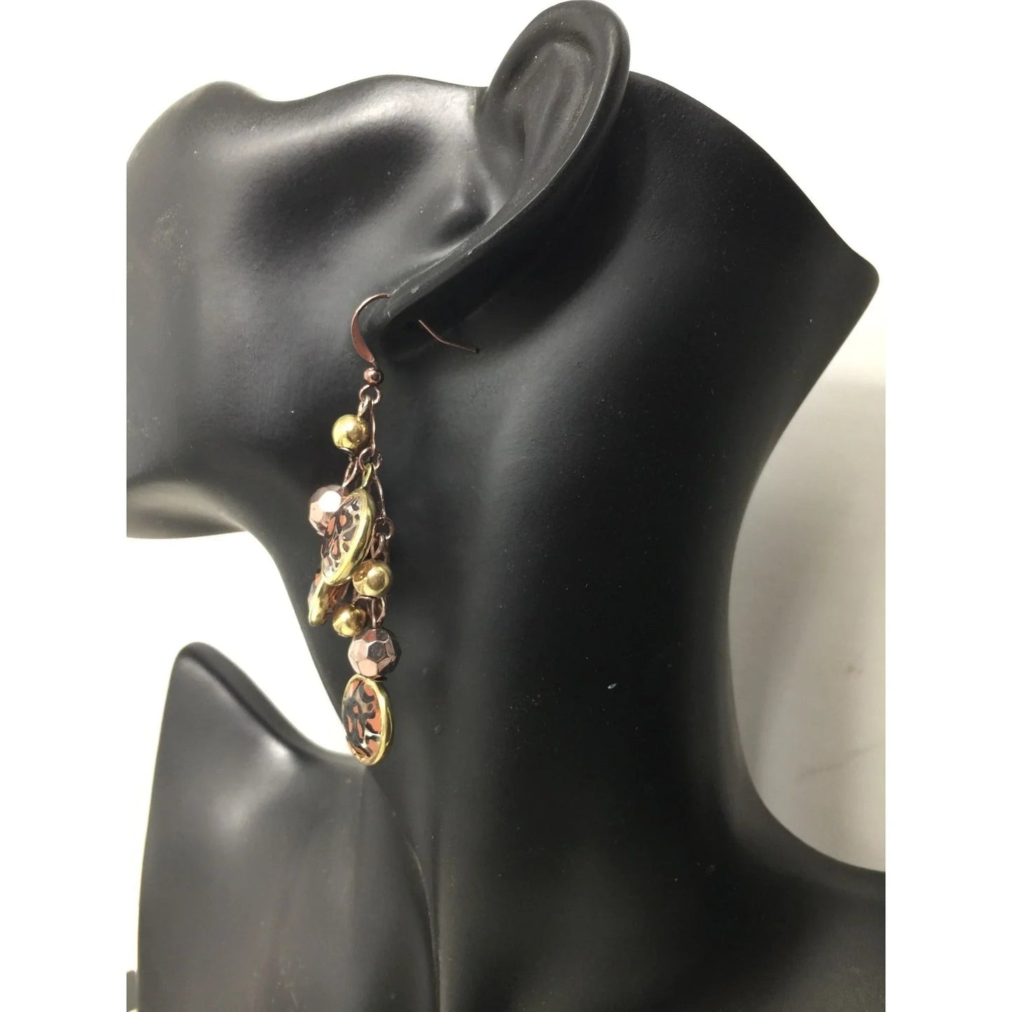 Women's Cheetah Print Gold Tone Dangle Earrings - A+ Stuff - earrings - A+ Stuff