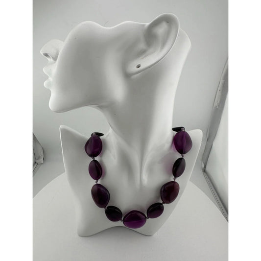 Women's Chunky Purple Necklace with Clasp - A+ Stuff - necklace - A+ Stuff
